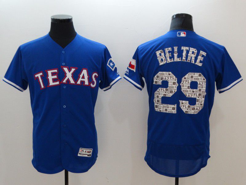 Men Texas Rangers #29 Beltre Blue Elite Spring Edition MLB Jerseys